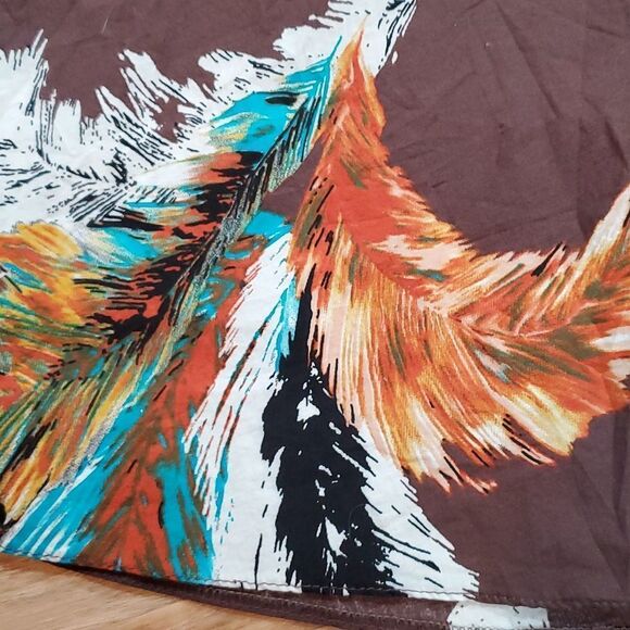 🔹️Wallis Brown Feather Print Belted Sleeveless Dress Size 12 - Picture 6 of 10
